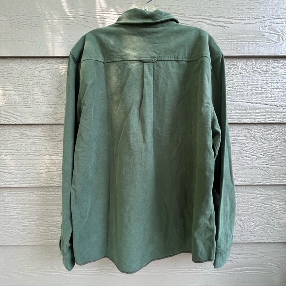 Carbon 2 Cobalt Green Button Shirt Men Large Long Sleeve Heavy Cotton Collared - Picture 3 of 7